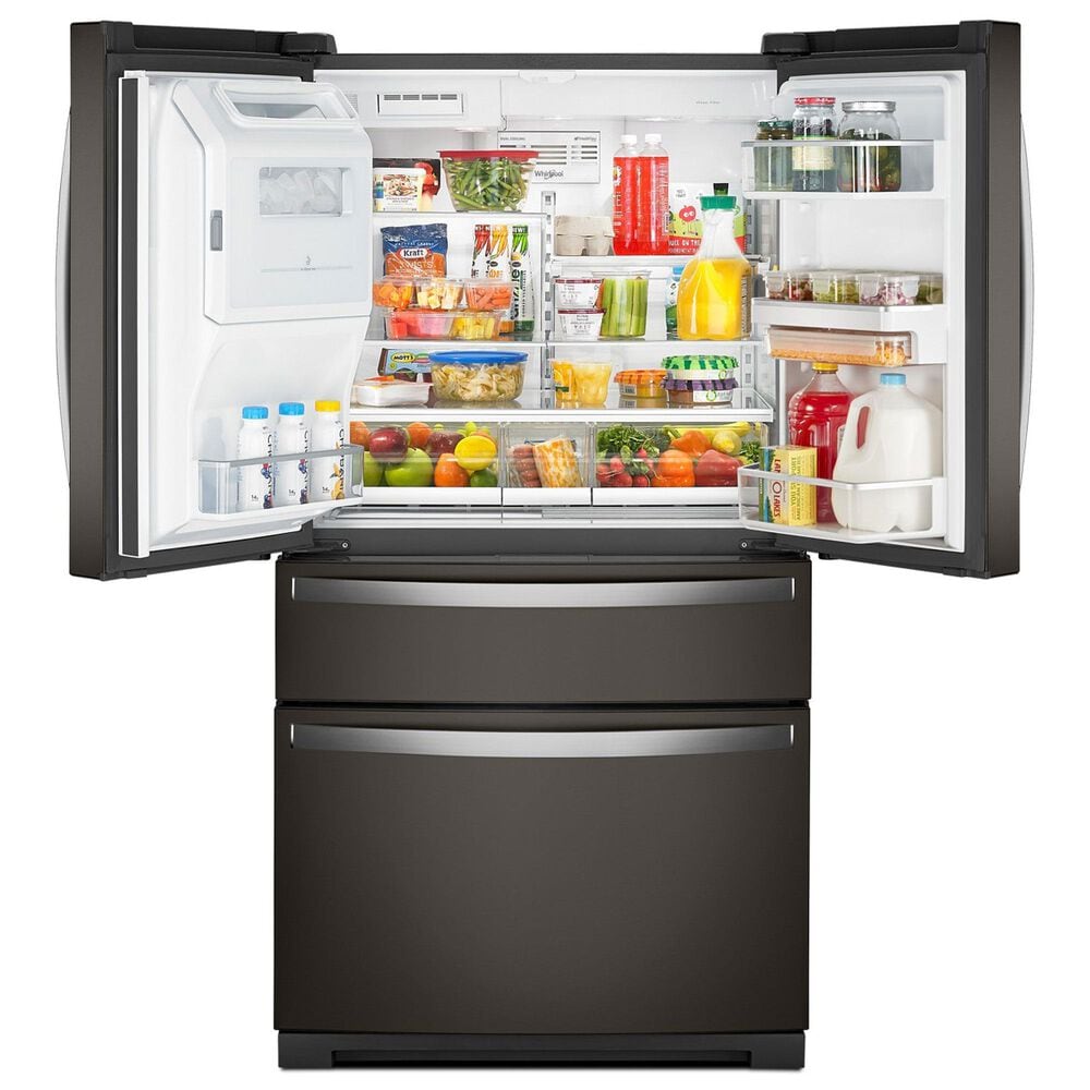 Whirlpool 26 Cu. Ft. 4-Door French Door Refrigerator with Prep and Store Bins in Black Stainless, , large