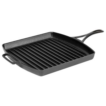 Lodge Blacklock 12" Square Triple Seasoned Cast Iron Grill Pan in Black, , large