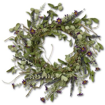 The Gerson Company 24" Lavender Herbs Wreath in Green and Purple, , large