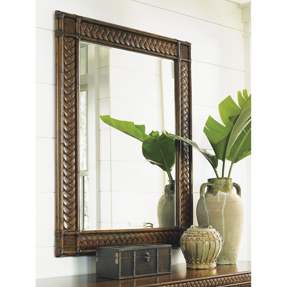 Tommy Bahama Home Bali Hai Sunrise Landscape Mirror in Warm Brown, , large
