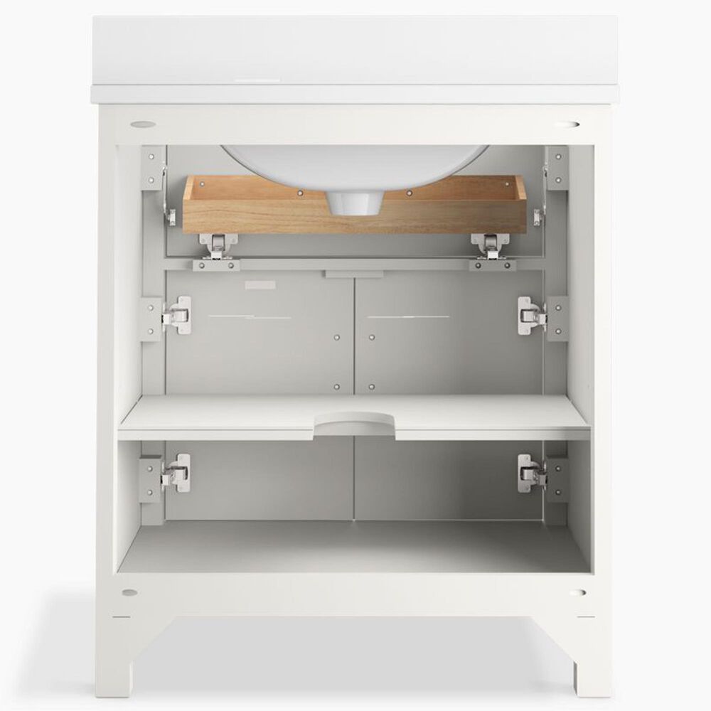 Kohler Kresla 30" Single Bathroom Vanity in White with 3 cm White Quartz Top and Rectangular Sink, , large