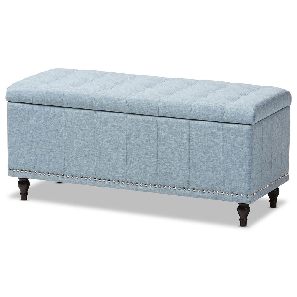 Baxton Studio Kaylee Storage Ottoman Bench in Light Blue, , large