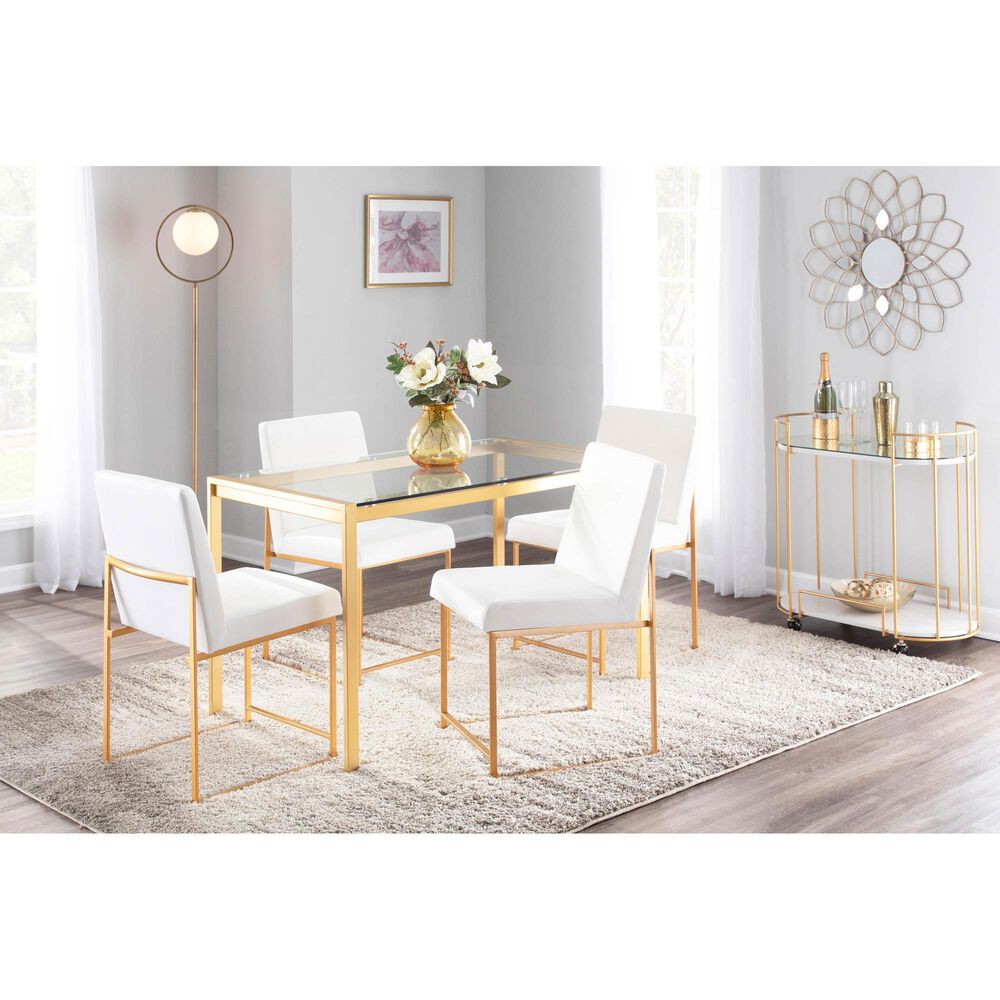 Lumisource Fuji Dining Chair in White/Gold &#40;Set of 2&#41;, , large