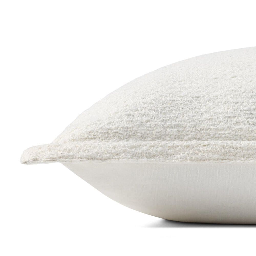 Loloi Morris 22&quot; Square Throw Pillow in White and Ivory, , large