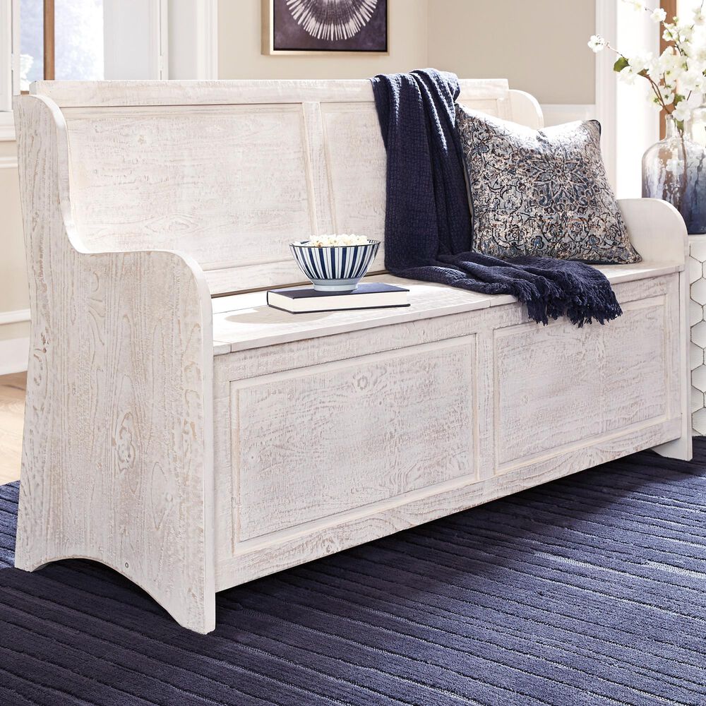 Signature Design by Ashley Dannerville Storage Bench in Antique White, , large