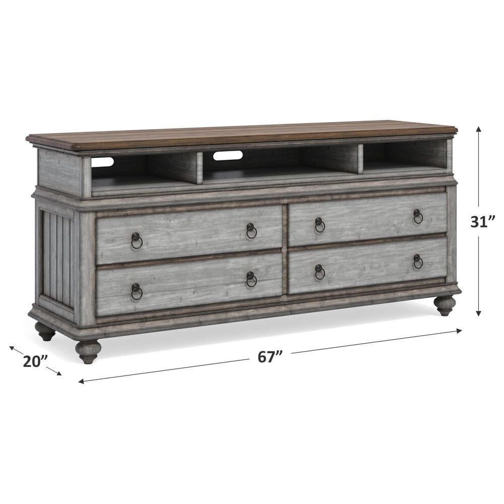 Flexsteel Plymouth 67&quot; Entertainment Base in Whitewash, , large