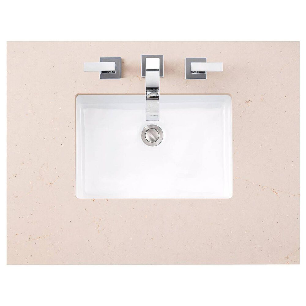 James Martin Vanities Breckenridge 48&quot; Single Bathroom Vanity in Bright White with 3 cm Eternal Marfil Quartz Top and Rectangular Sink, , large