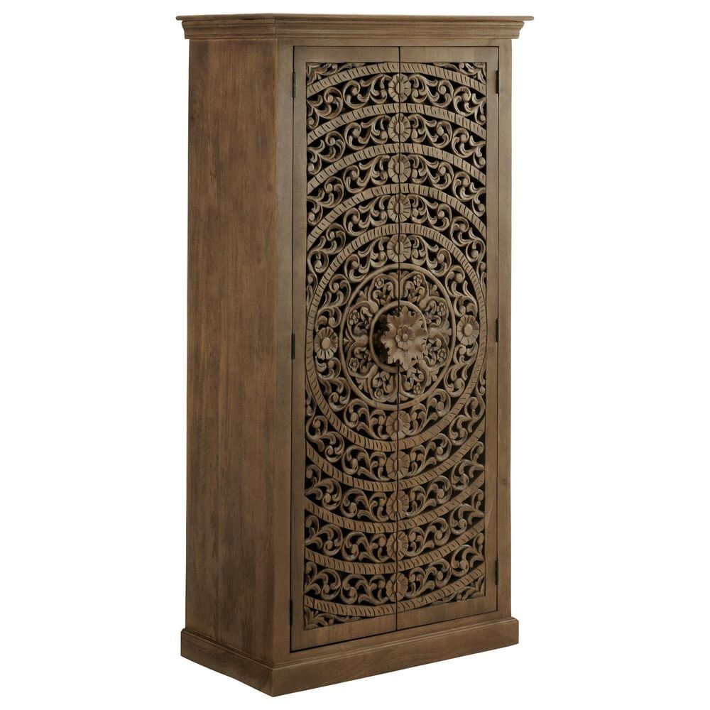 Slatehouse Adriana Tall Cabinet in Brown Stain, , large