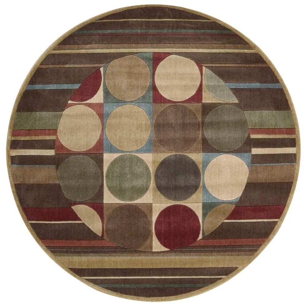 Nourison Somerset ST80 5'6" Round Multi-color Area Rug, , large