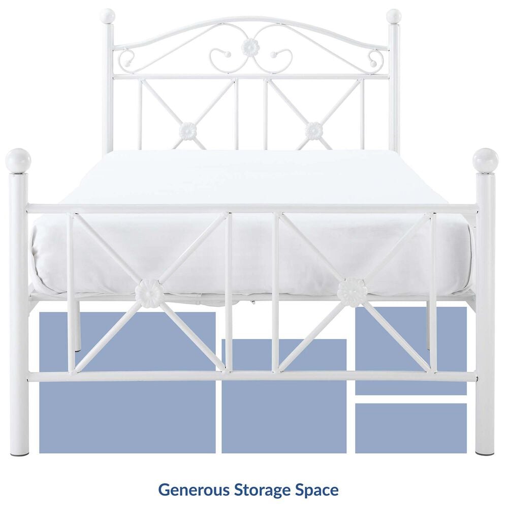 Modway Cottage Twin Platform Bed in White, , large