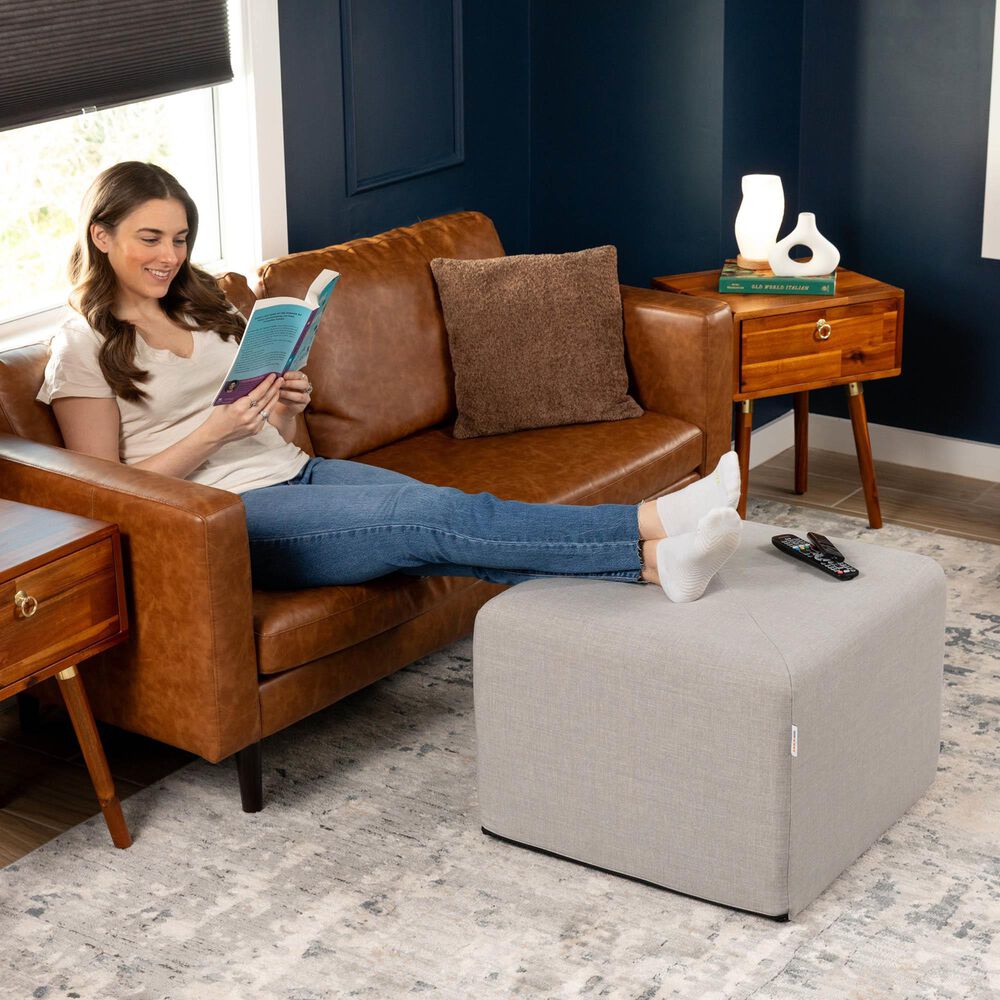 Jaxx Monroe Medium Ottoman in Shark Grey, , large
