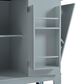 HOMLUX 47" Fluted Kitchen Island with Trash Can Storage Cabinet in Grey, Blue and Natural, , large