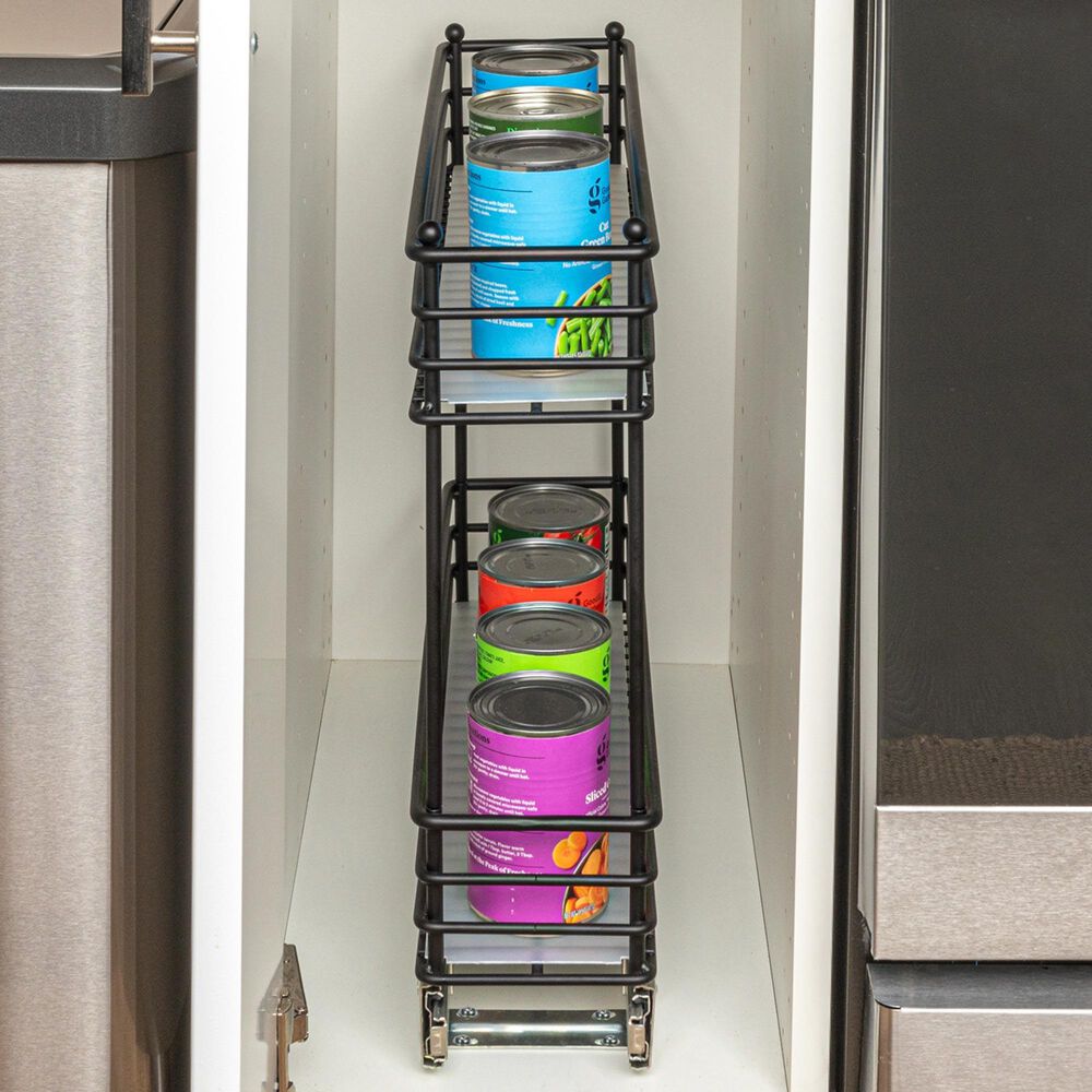 Household Essentials Glidez 2-Tier Multipurpose Pull Out/Slide Out Storage Organizer in Black, , large
