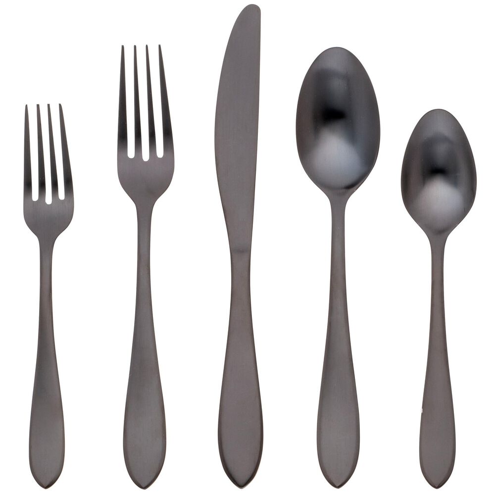 Cambridge Silversmiths 20pc Black Delia Flatware set, , large