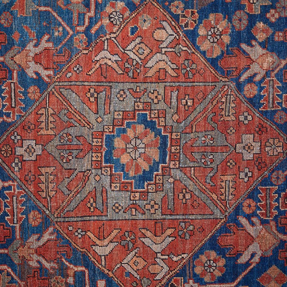 Feizy Rawlins 39HQF 3&#39;11&quot; x 6&#39; Red and Navy Area Rug, , large