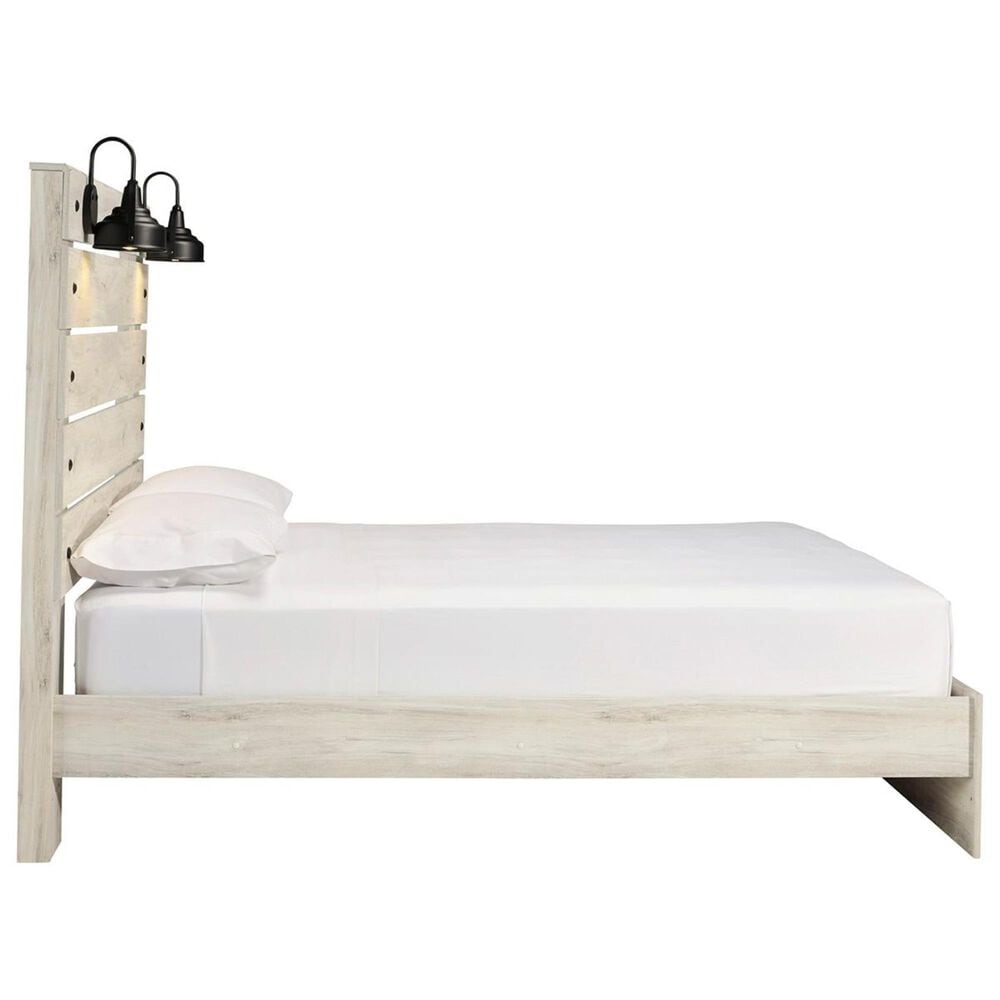 Ashley Cambeck Queen Panel Bed in Whitewash with Lighting, , large