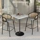 Leisuremod LeisureMod Verve Collection Modern Bar Height Table Black Base with 27 Square Marbleized White Laminated  Top, , large