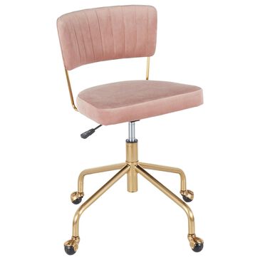 Lumisource Tania Task Chair in Pink/Gold, , large