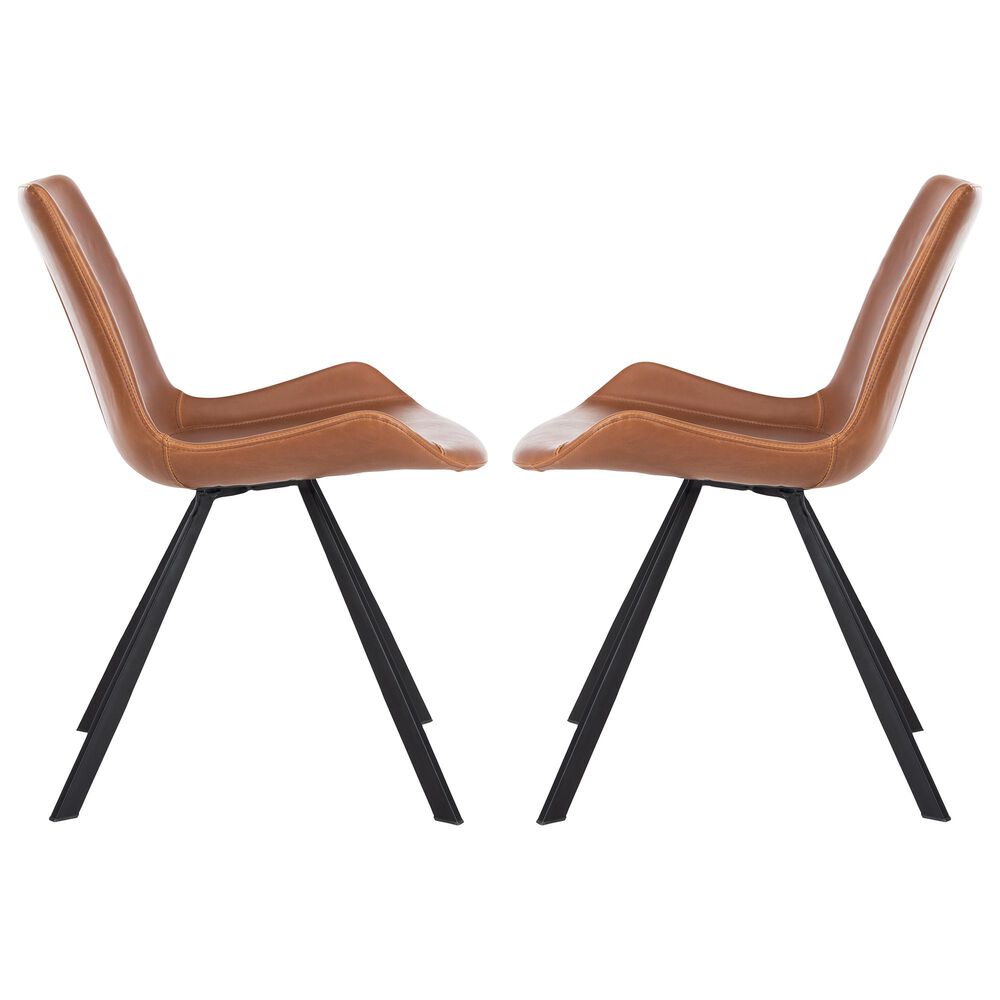 Safavieh Terra Accent Chair in Light Brown/Black &#40;Set of 2&#41;, , large