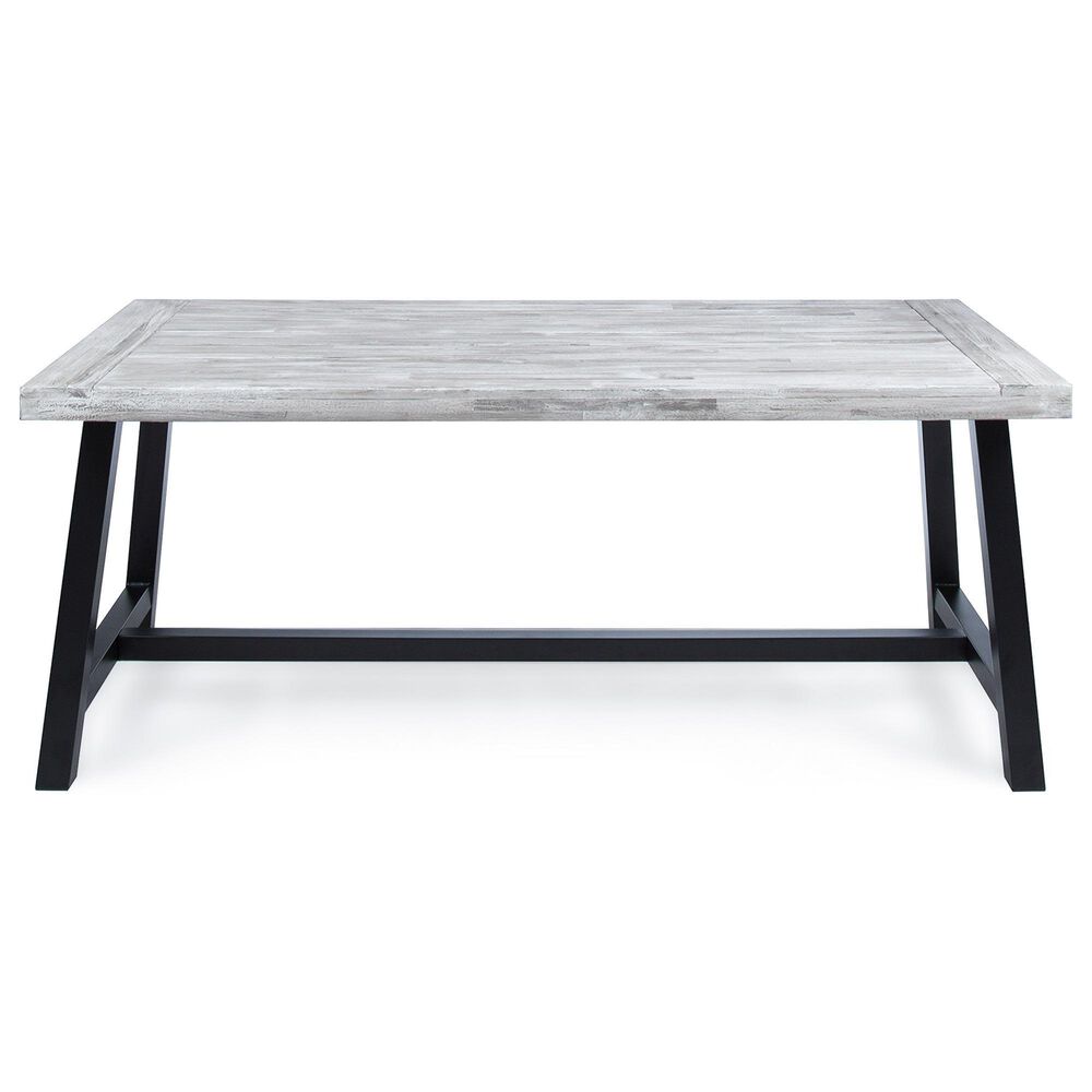 Hearth and Haven Carlie Outdoor Dining Table in Grey and Black - Table Only, , large