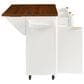 HOMLUX 52" Fluted Kitchen Island with Drop Leaf in White, , large