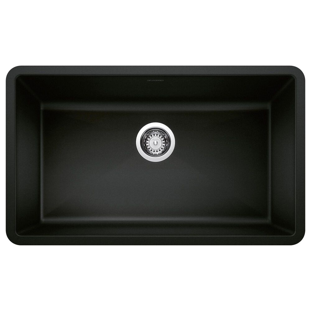 Blanco Precis 32" Super Single Bowl Kitchen Sink in Coal Black, , large