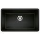 Blanco Precis 32" Super Single Bowl Kitchen Sink in Coal Black, , large