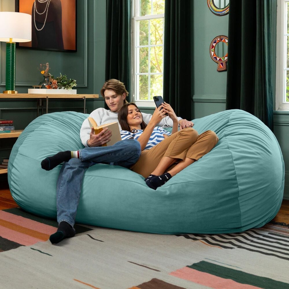 Jaxx Grand Lounger 7&#39; Bean Bag Sofa in Turquoise, , large