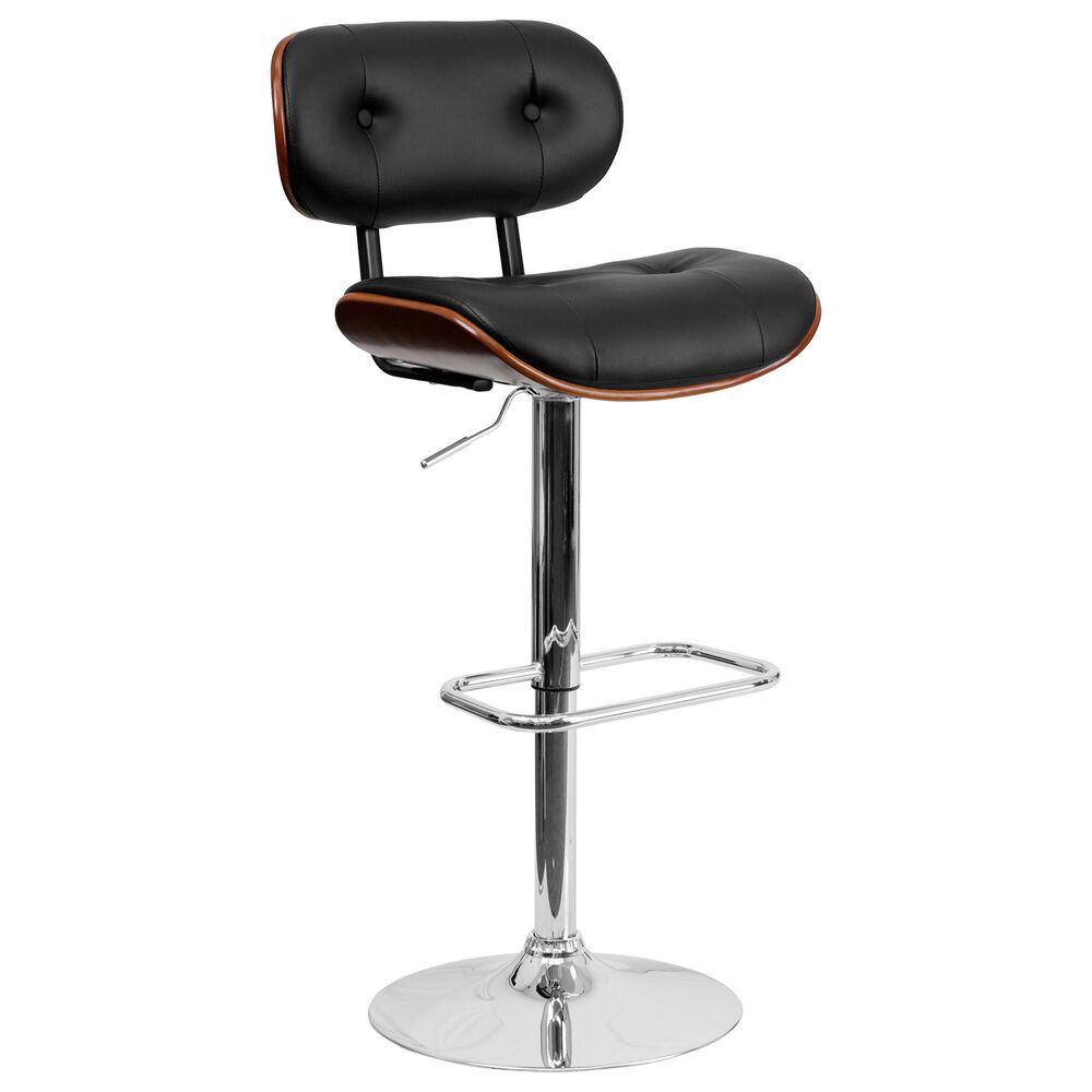 Flash Furniture Bentwood Adjustable Barstool in Black, , large