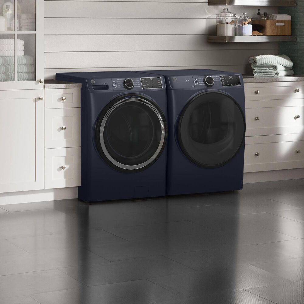 GE Appliances 4.8 Cu. Ft. Front Load Washer and 7.8 Cu. Ft. Electric Dryer Laundry Pair in Sapphire Blue, , large
