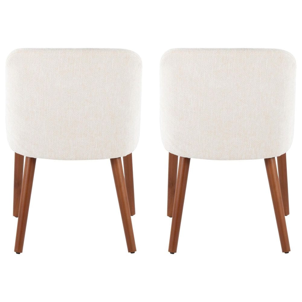 Lumisource Rina Side Chair with Cream Cushion in Walnut &#40;Set of 2&#41;, , large
