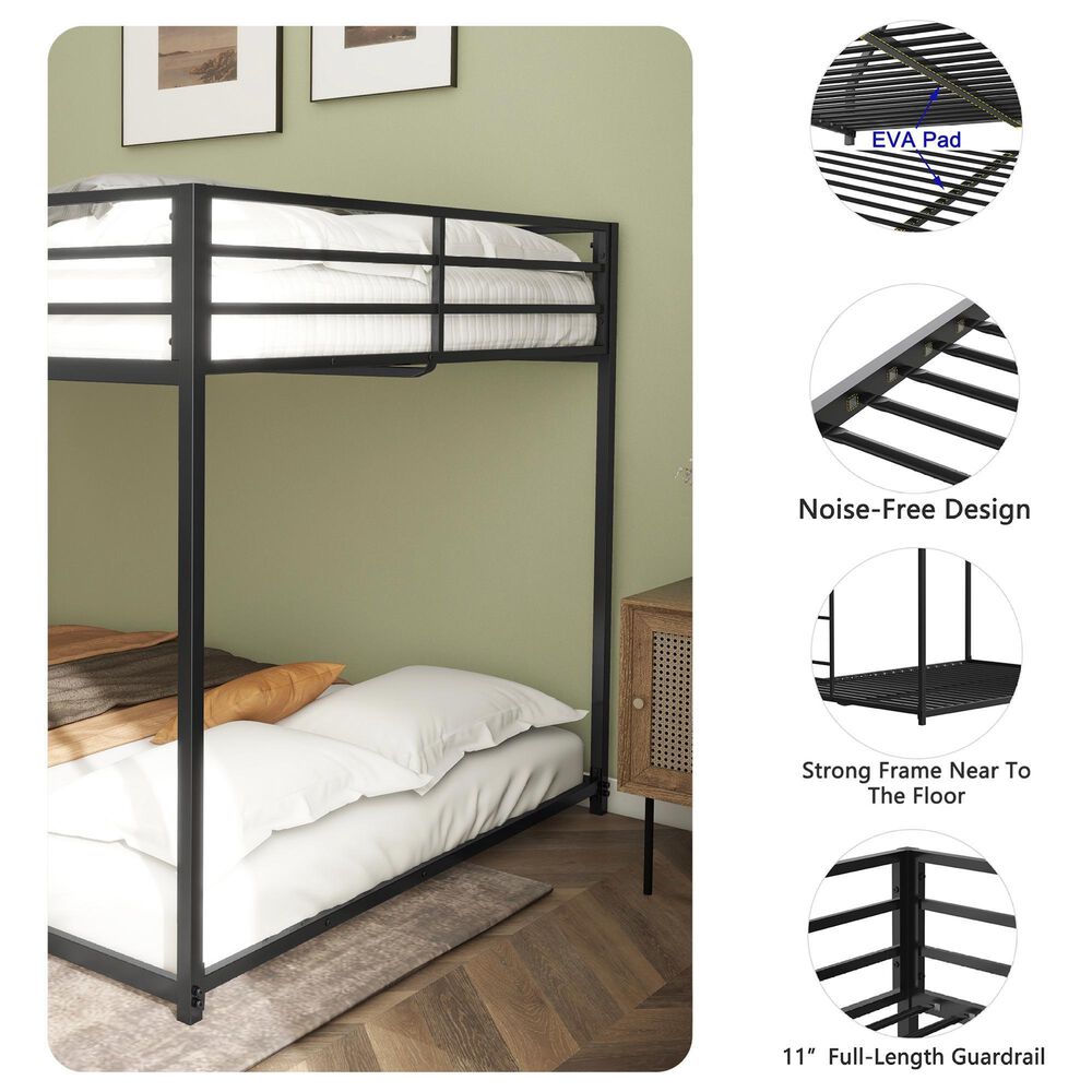 Hearth and Haven Adam Full over Full Bunk Bed in Black, , large