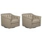 Hydeline Mingle Leather Swivel Chair in Vanilla (Set of 2), , large