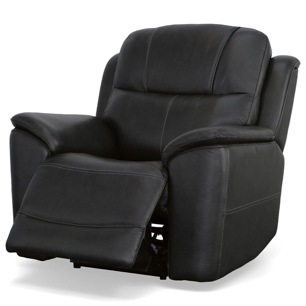 Flexsteel Crew 3-Piece Power Reclining Living Room Set in Raven Black, , large