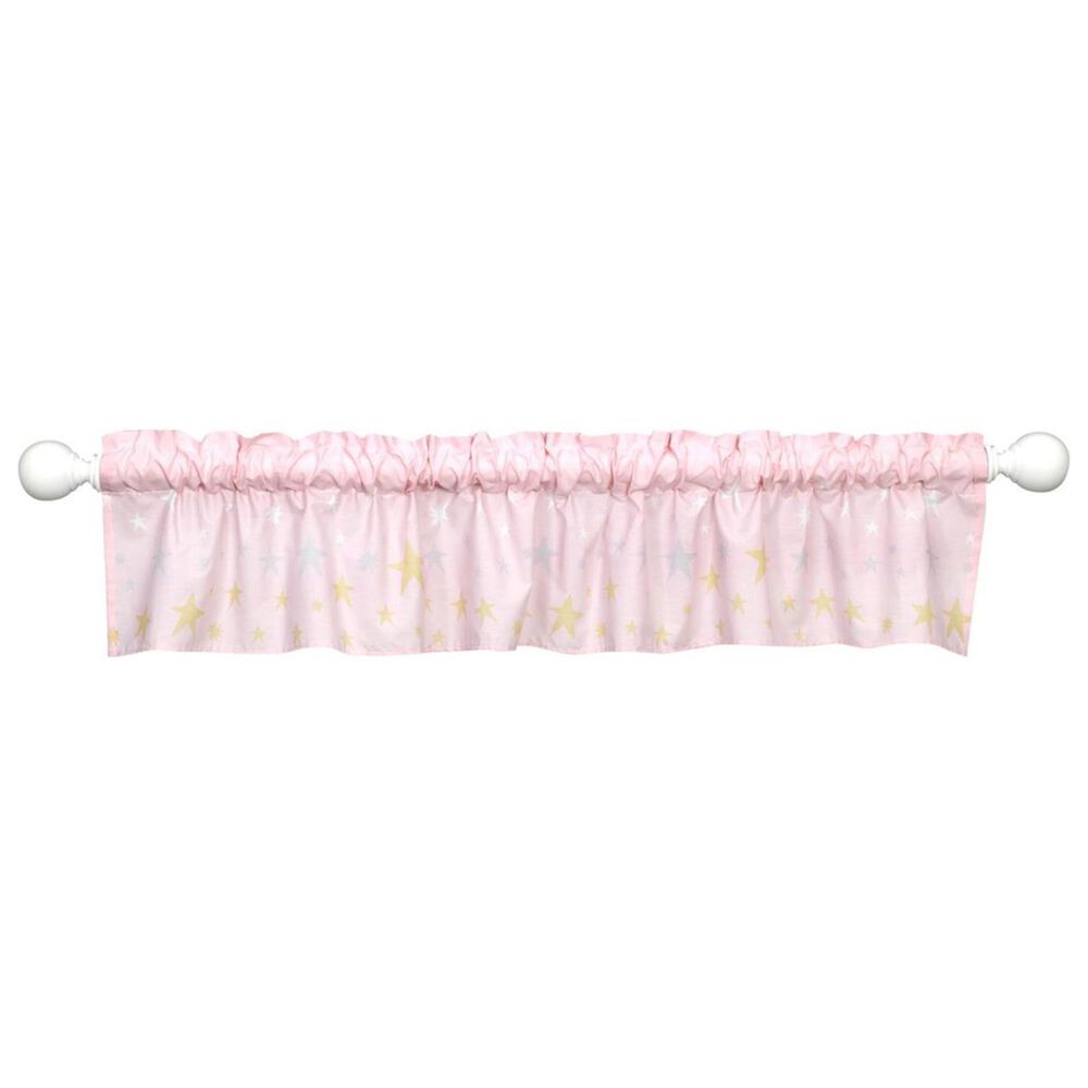 Lambs and Ivy Rainbow Unicorn Window Valance in Pink and Gold, , large