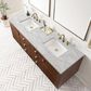 James Martin Vanities Amberly 72" Double Bathroom Vanity in Mid-Century Walnut with 3 cm Eternal Jasmine Pearl Silestone Top, Rectangular Sinks and FreePower Wireless Charger, , large