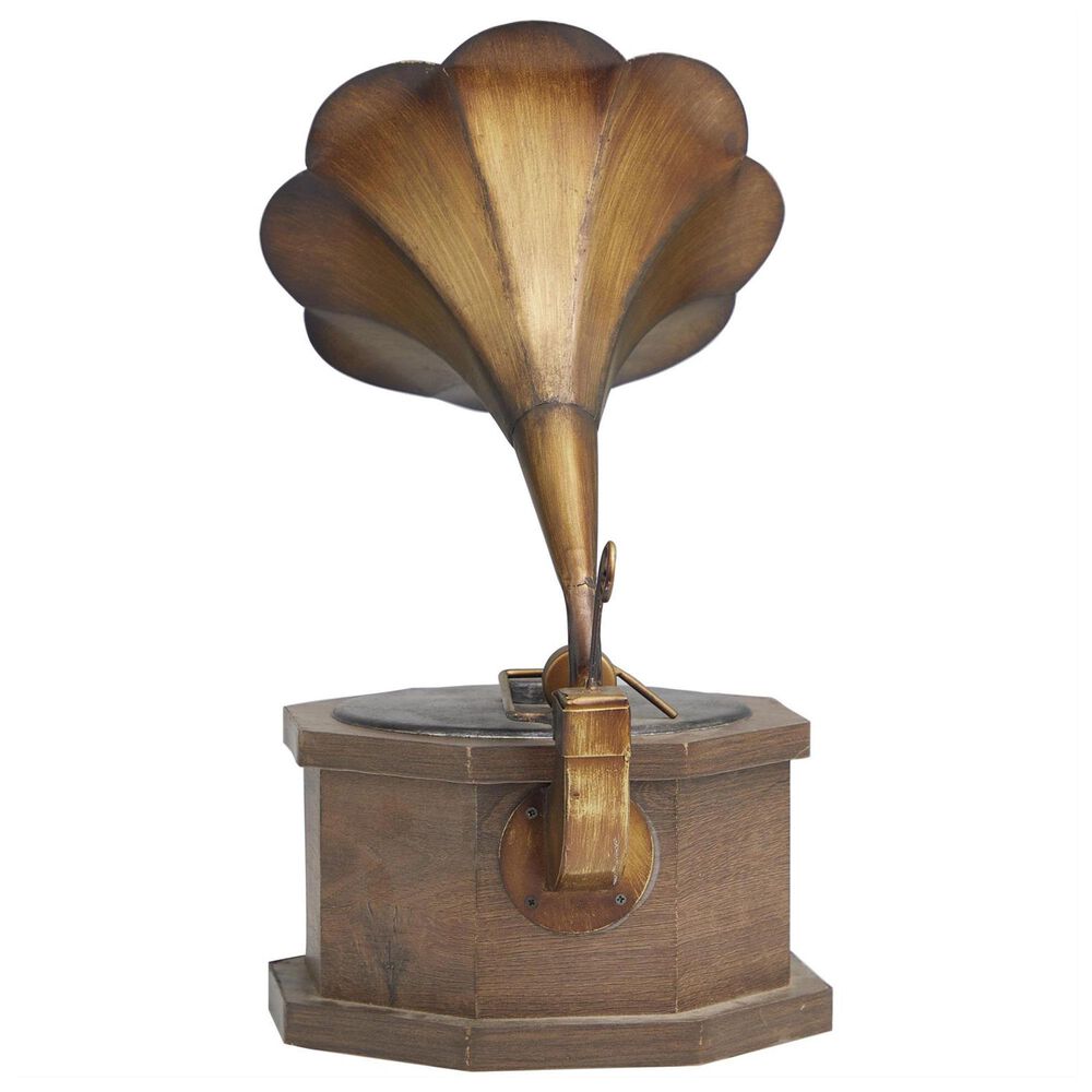 Maple and Jade 17&quot; Music Decorative Gramophone in Copper and Brown, , large