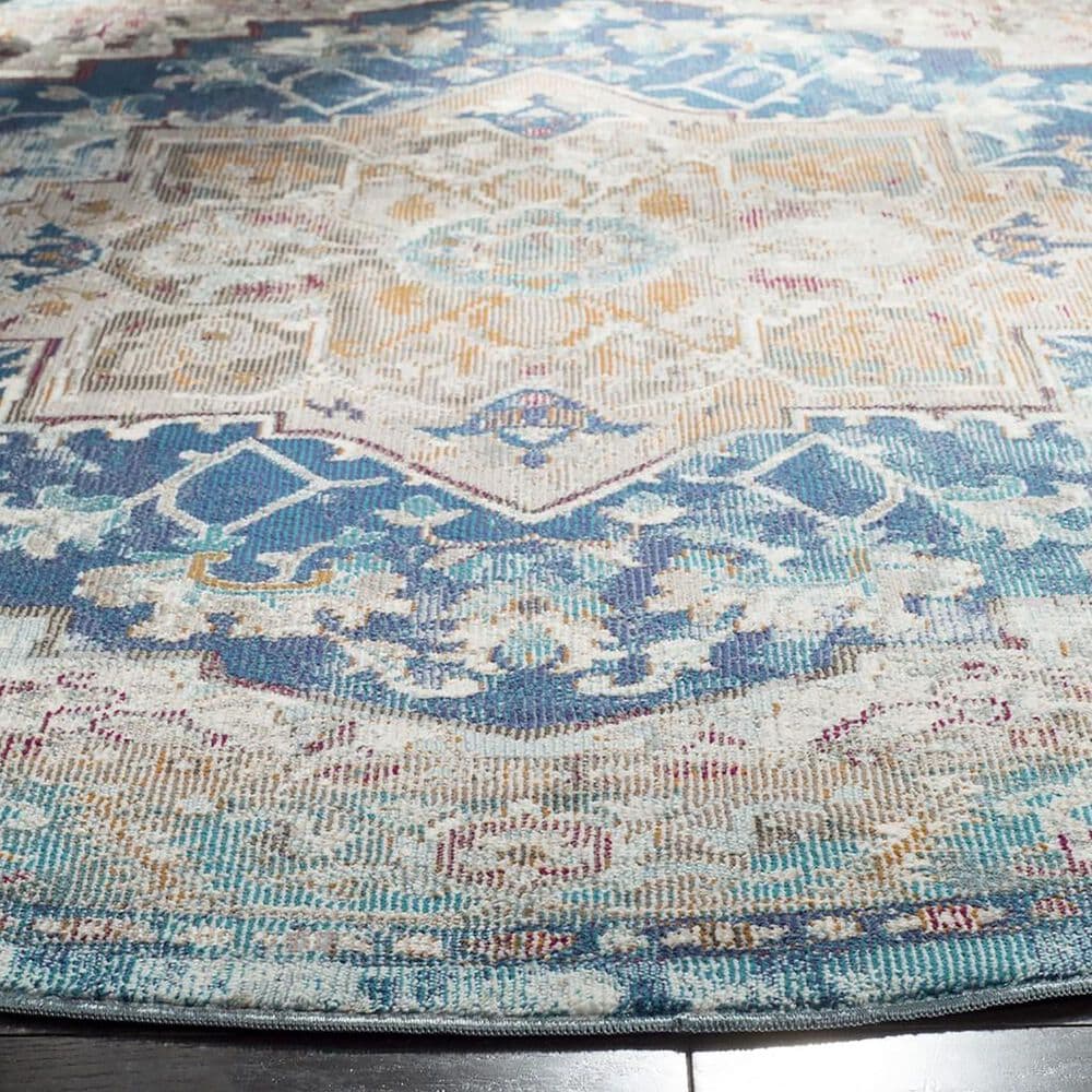 Safavieh Aria 6&#39;6&quot; Round Blue and Beige Area Rug, , large