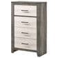 Crown Mark Rhett 4-Drawer Chest in Gray and White, , large