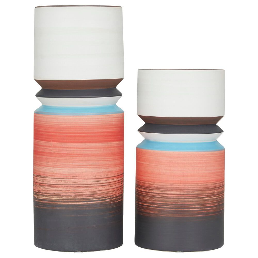 Maple and Jade 14" x 5" Vase in Multicolor (Set of 2), , large