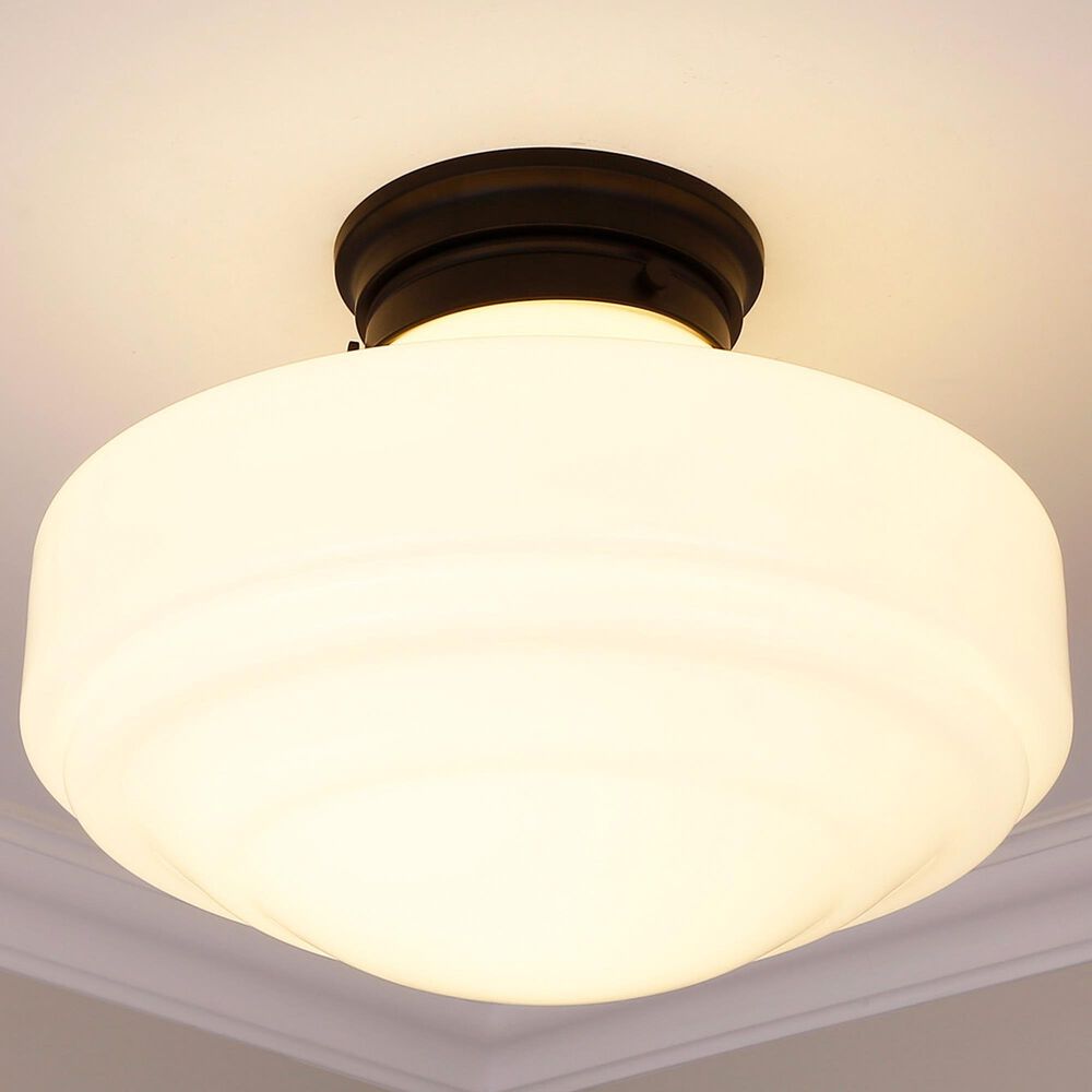 Golden Lighting Ingalls Large Semi-Flush in Matte Black, , large