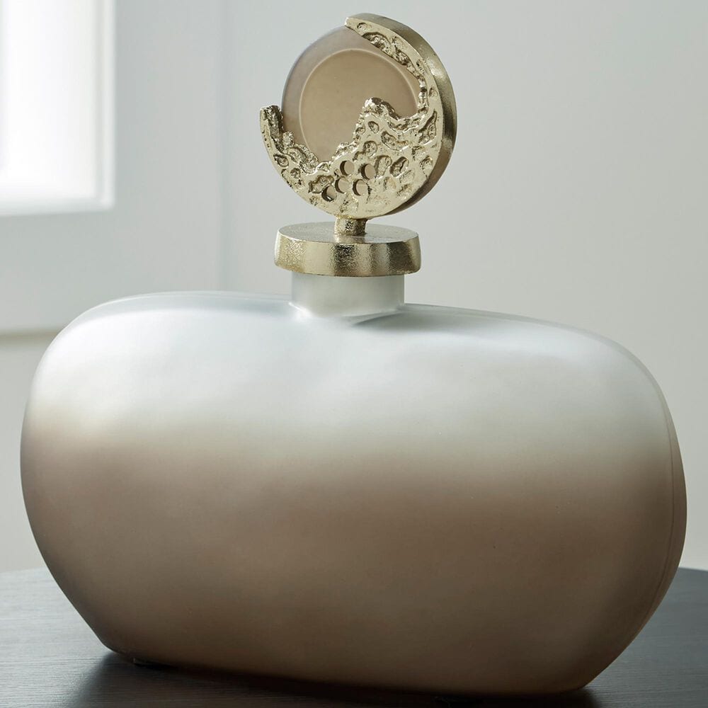 Ashley Acario 11.75" Jar in Taupe and Gold, , large