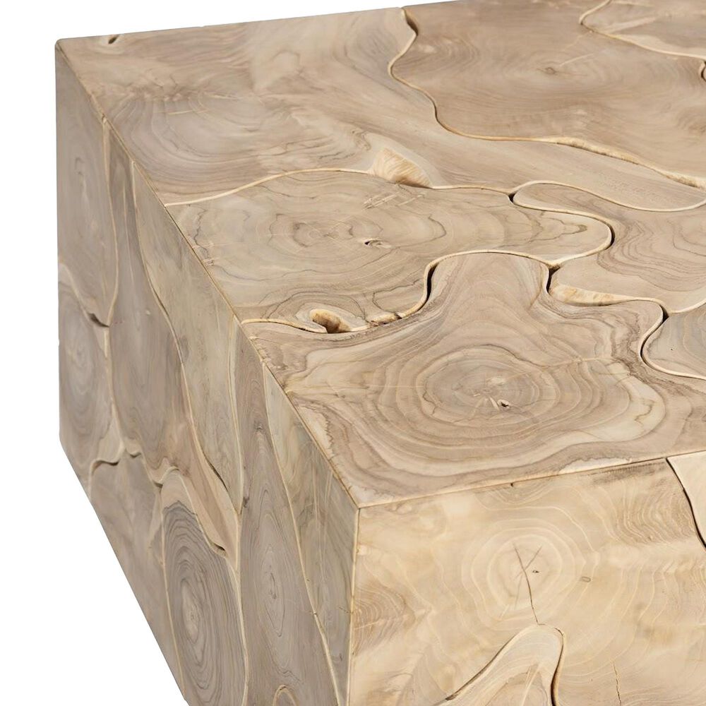 TimberHaus Teak Slice Rectangle Coffee Table in Bleached Teak, , large
