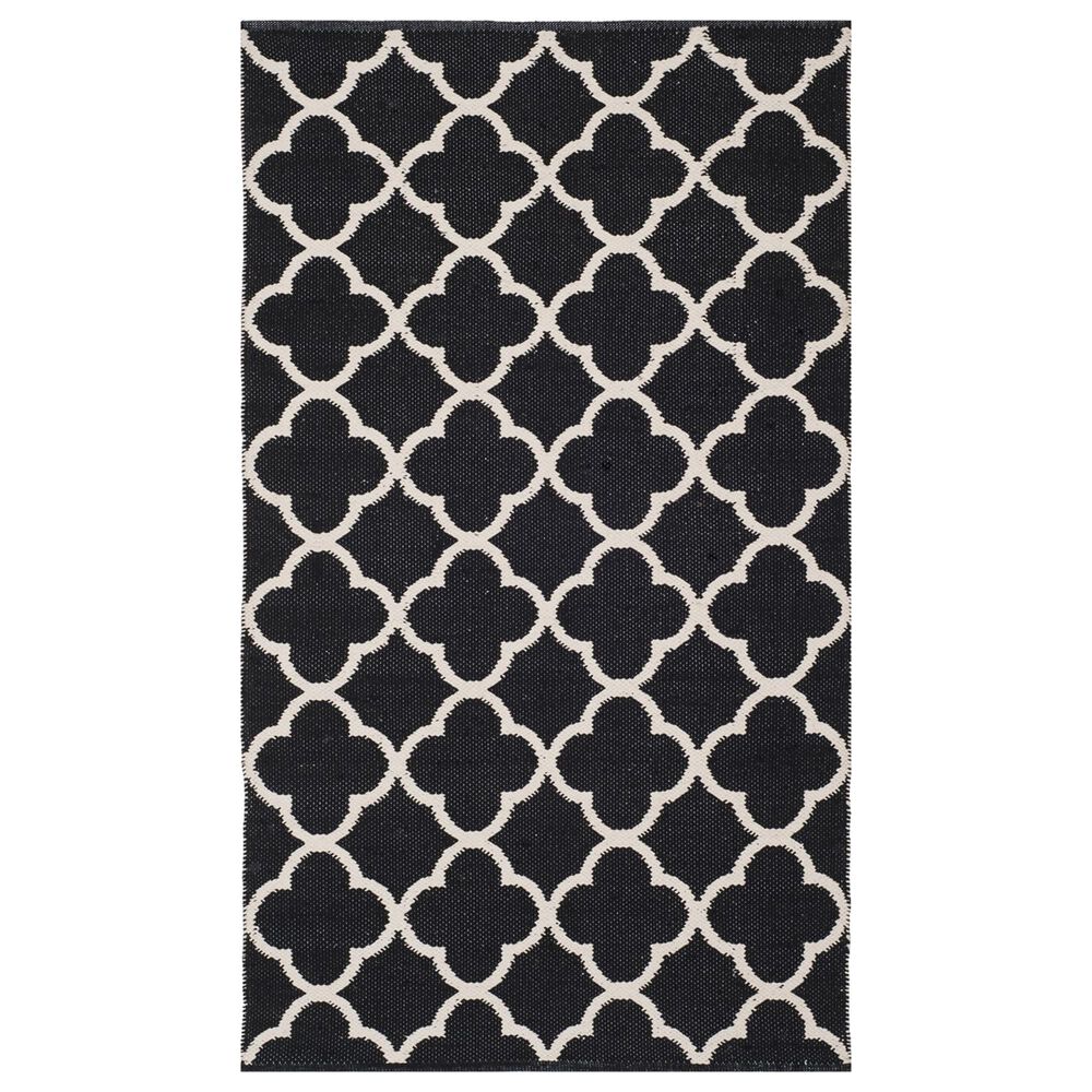 Safavieh Montauk MTK725 3' x 5' Black and Ivory Area Rug, , large