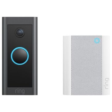 Ring Video Doorbell Wired with Chime 2 in Black and White, , large