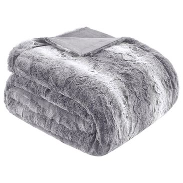 Hampton Park Zuri Oversized Faux Fur Throw in Grey, , large