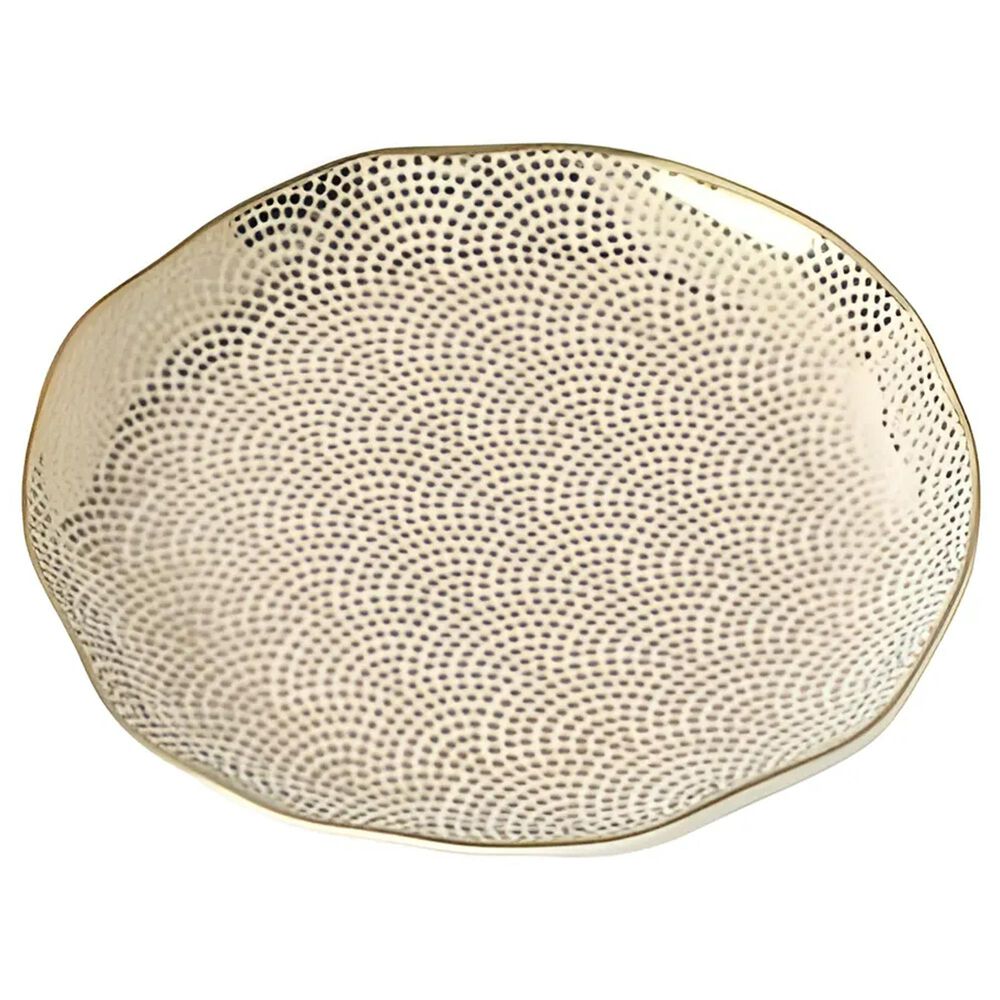 Pampa Bay Sensu 6.5" Round Appetizer and Dessert Plate in White and Gold, , large