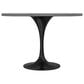 Leisuremod LeisureMod Verve Collection 36 Square Dining Table, Black Base with Laminated White Marbleized Top, , large