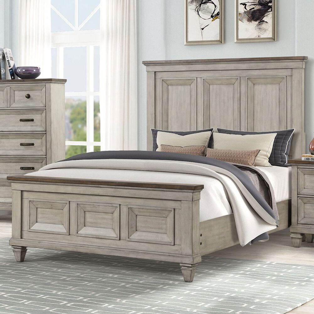New Heritage Mariana 4 Piece Queen Bedroom Set in Vintage Crme with Panel Bed, Dresser, Mirror and Nightstand, , large