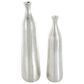 Maple and Jade 2-Piece Decorative Vase Set with Wavy Accents and Textured Ridges in Shiny Silver, , large